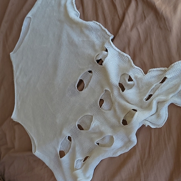 PierAntonio Gaspari white linen top drape type edgy garment made in Italy - Picture 10 of 10